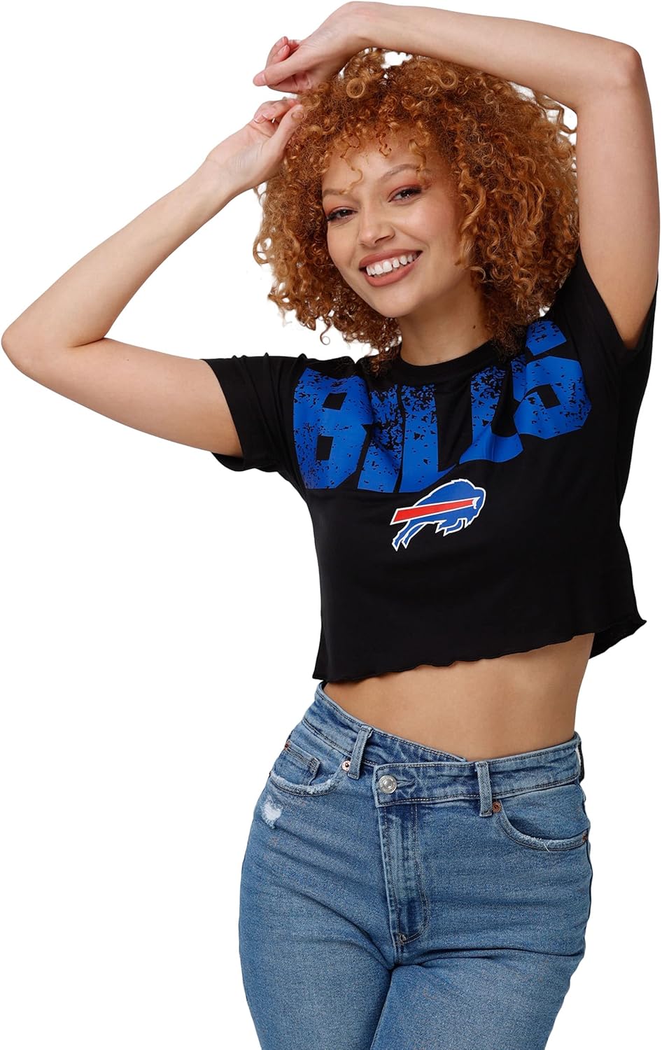 FOCO Women's NFL Team Logo Distressed Crop Top Shirt Review