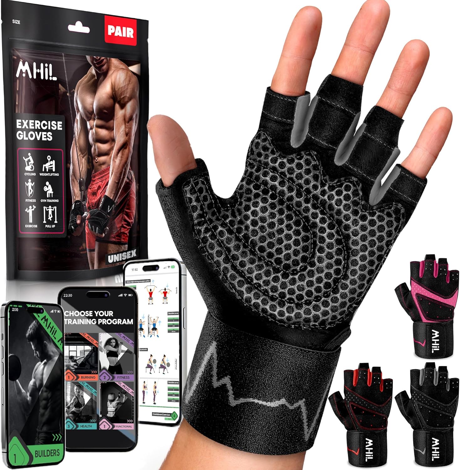 Enhanced Grip Gym Gloves by MhIL