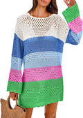 ANRABESS Women Crochet Swim Cover Up 2025 - Sheer Beach Mini Dress