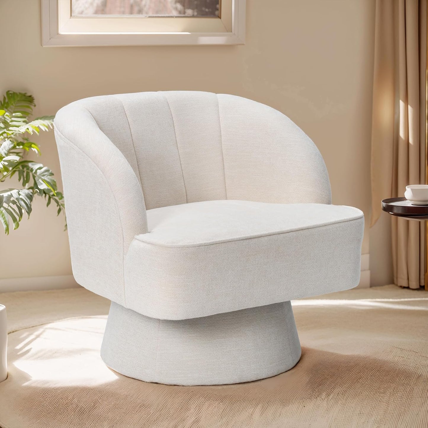 360 Swivel Barrel Chair: Ultimate Comfort in Light Beige