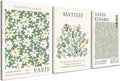 Framed Green Wall Art Canvas Decor Set of 3 for Aesthetic Spaces