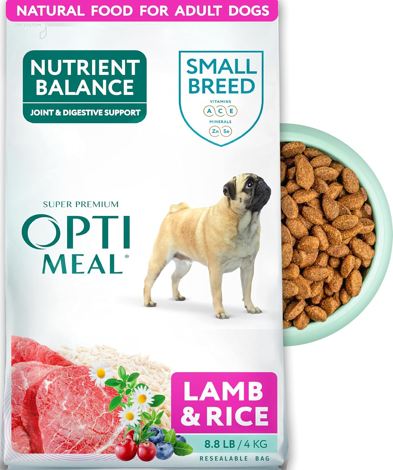 Optimeal Small Breed Dry Dog Food for Healthy Skin & Digestion