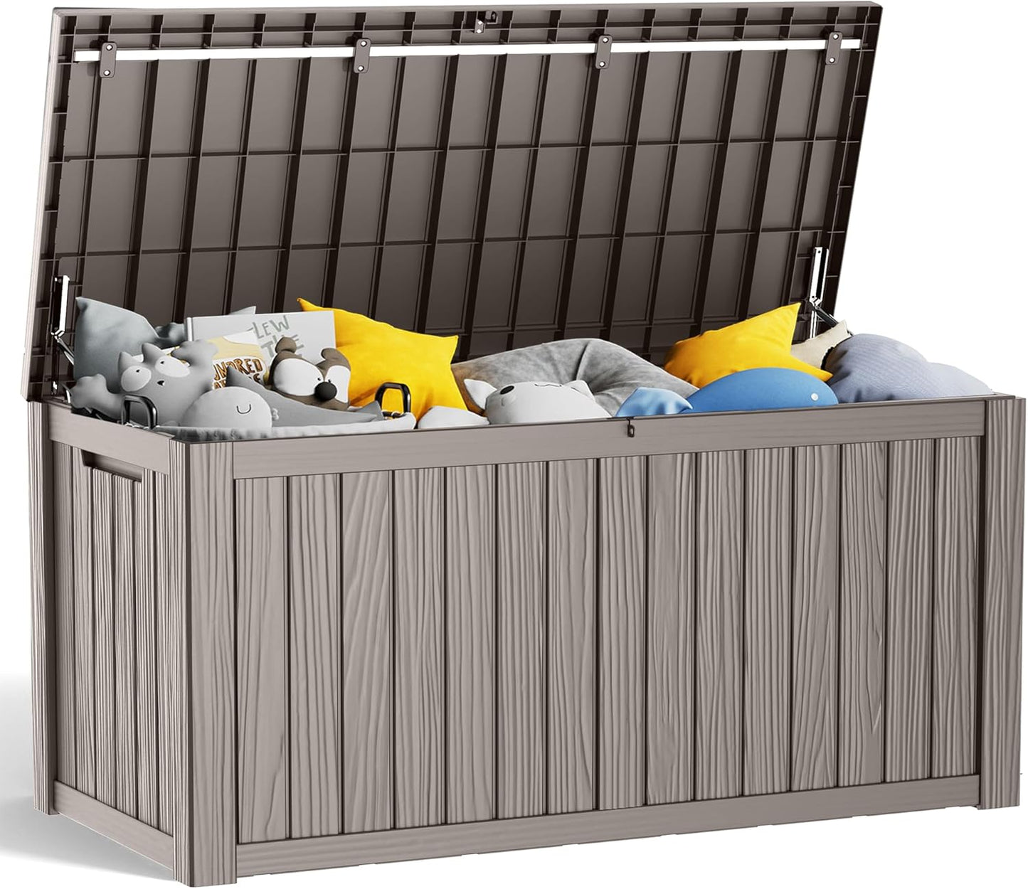 150 Gallon Resin Deck Box for Outdoor Storage and Furniture