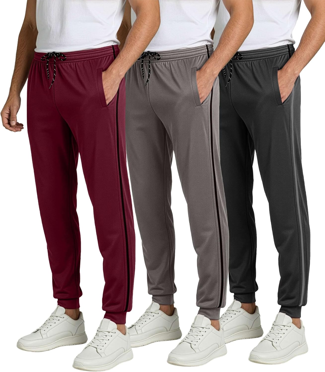 Real Essentials Men's Tech Mesh Jogger Sweatpants with Pockets