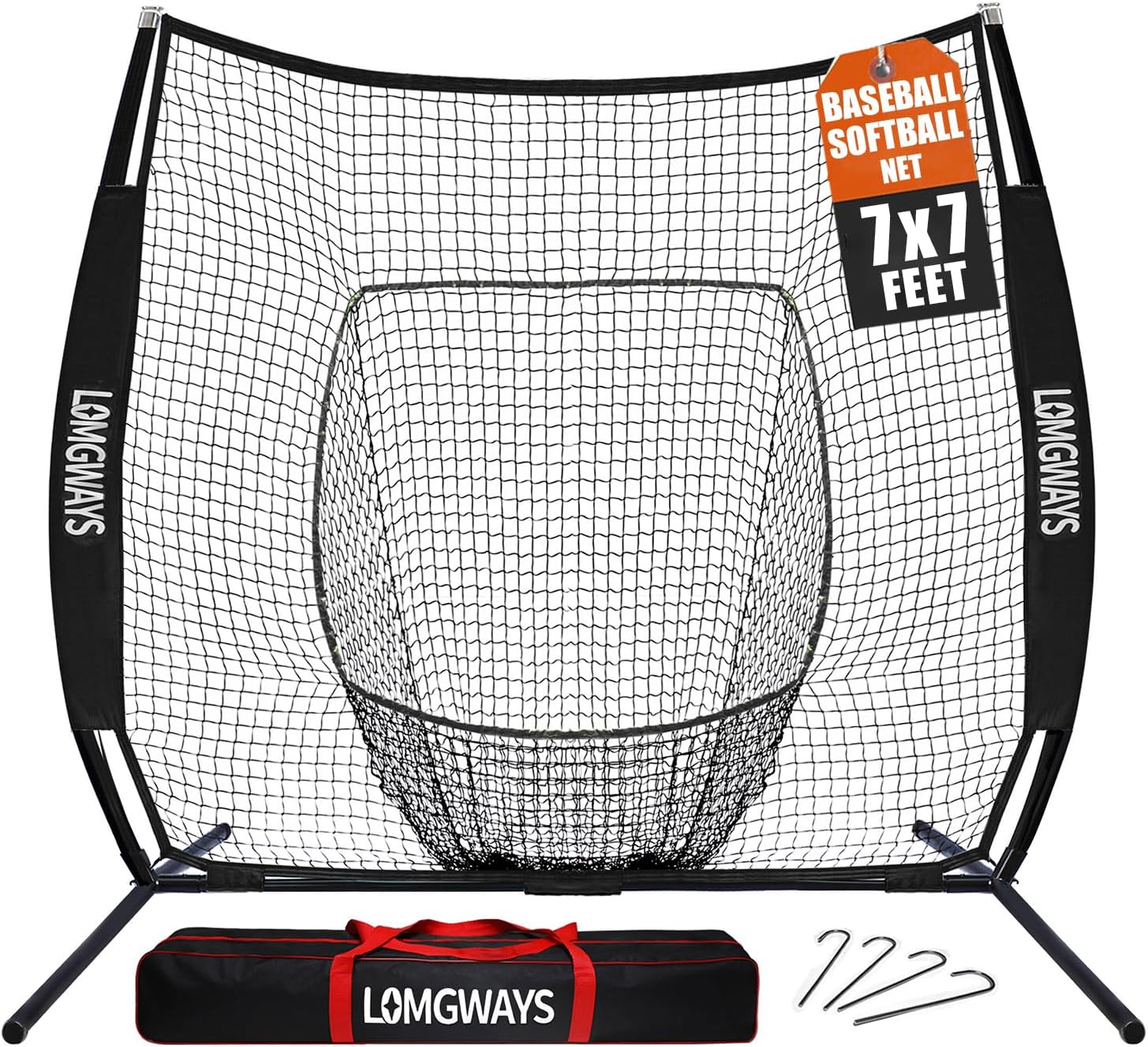7x7ft Baseball Softball Net for Batting and Pitching Practice