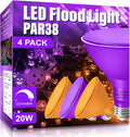 PAR38 Orange Purple Flood Lights 4 Pack - Dimmable Halloween LEDs