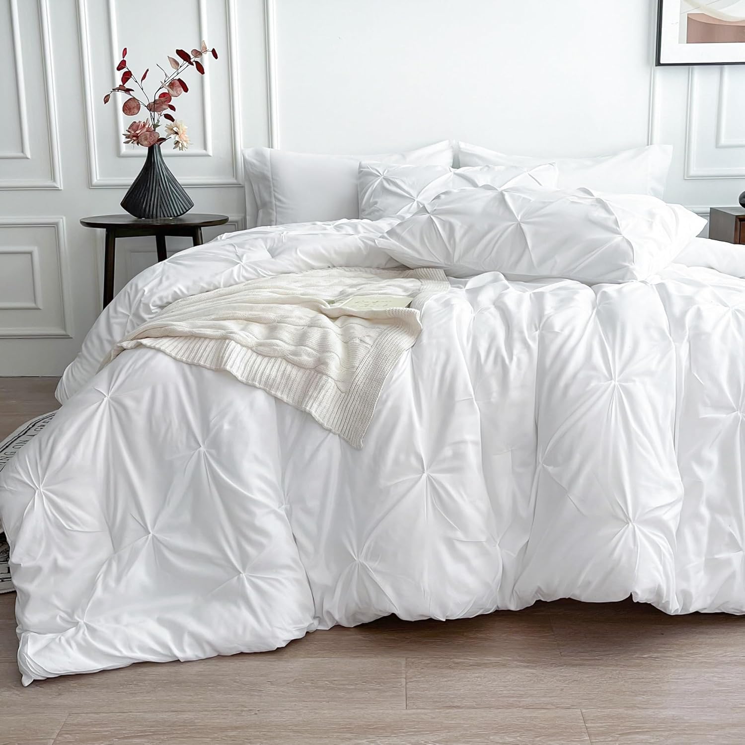 Maple&Stone King Size Comforter Set - Elegant 7 Piece Bedding