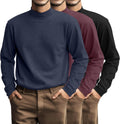Plus Size Men's Mock Turtleneck 3-Pack - Comfortable Cotton Blend