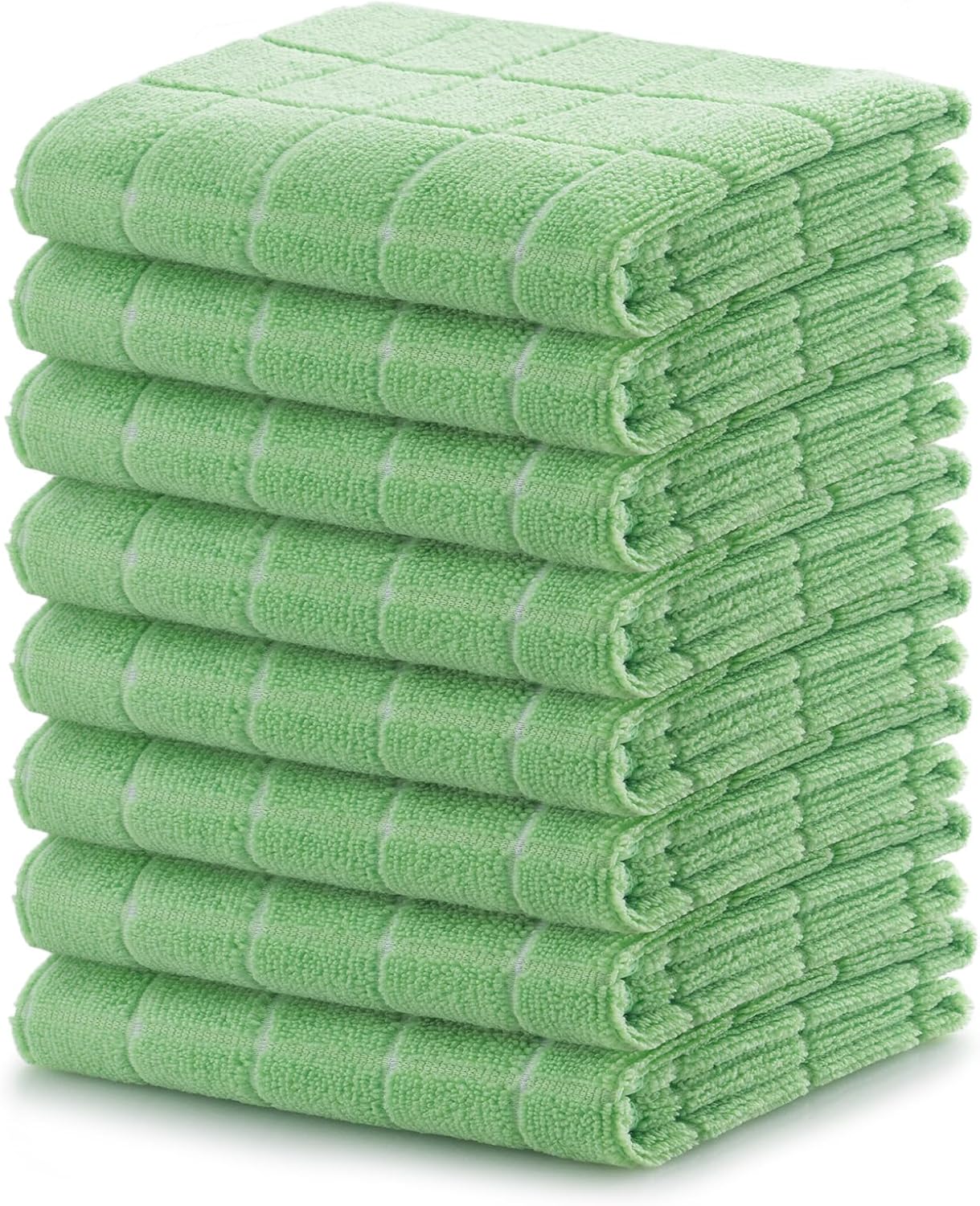 Super Soft Absorbent Kitchen Towels, 8 Pack 15x22.8, Multi-Purpose, Green