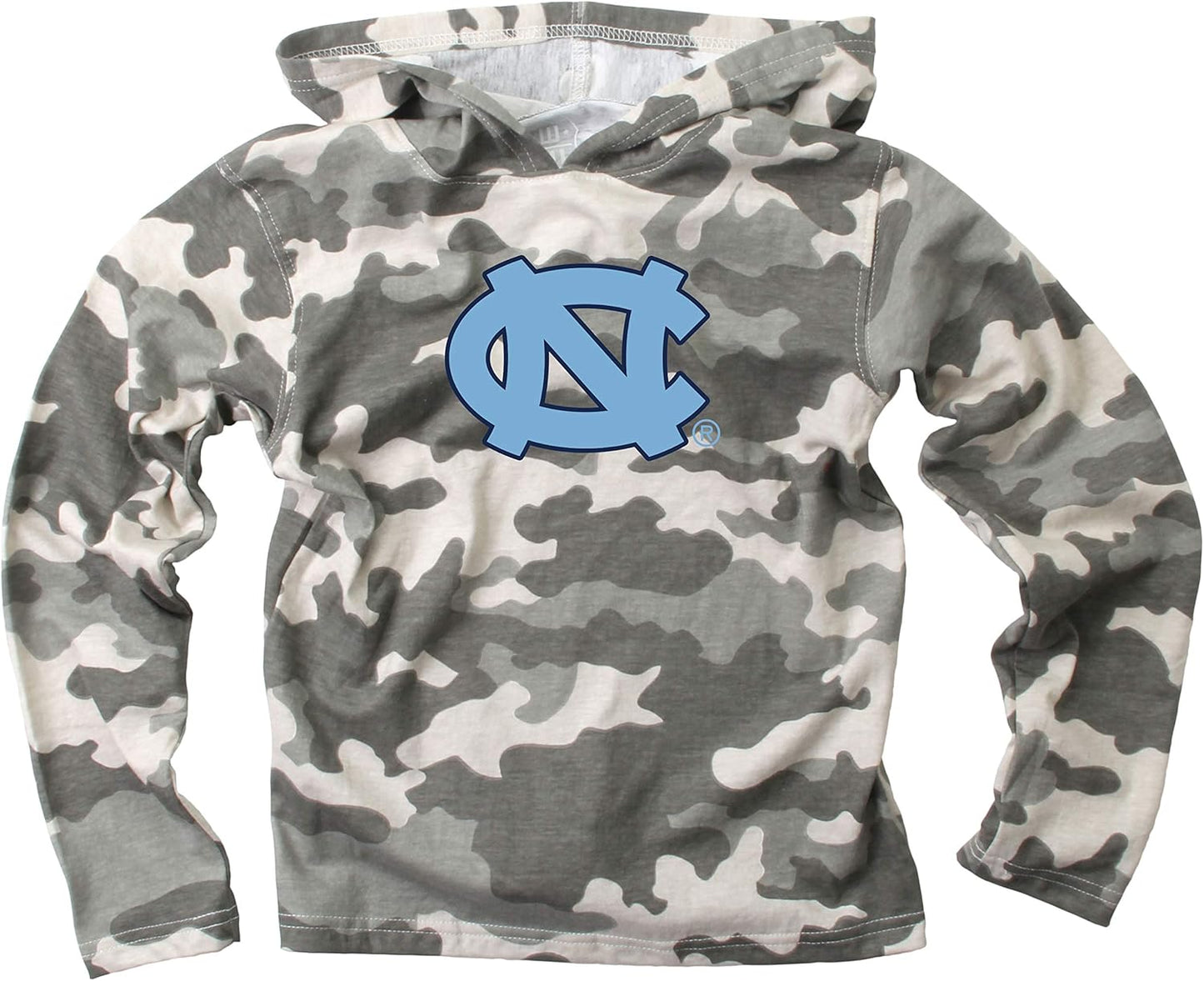 Wes and Willy Kids College Team Camo Long Sleeve Hooded T-Shirt