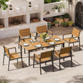Outdoor Dining Set for 6 Patio Table and Chairs - Weather Resistant