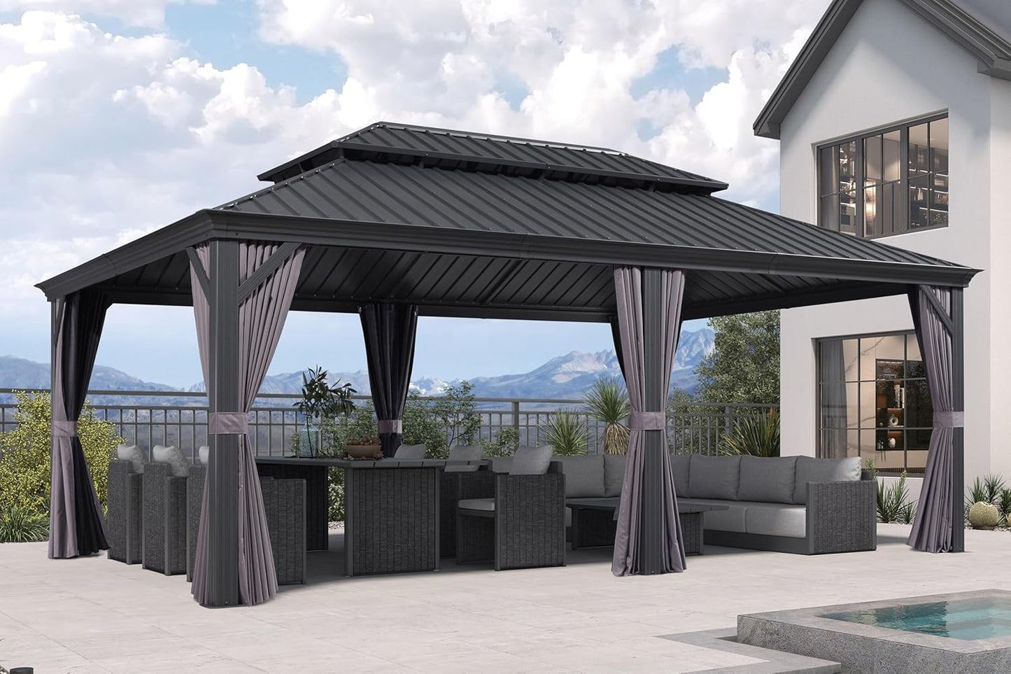 PURPLE LEAF 13ft X 20ft Permanent Hardtop Gazebo for Outdoor Spaces