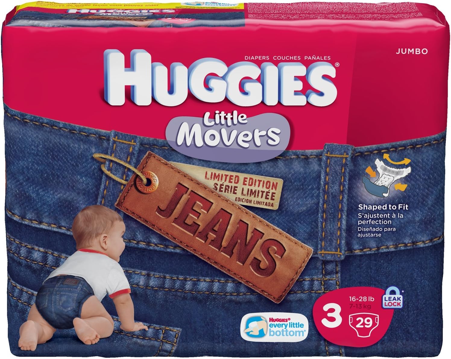 Huggies Little Movers Jean Size 3: 29 Count - Kimberly-Clark Comfort