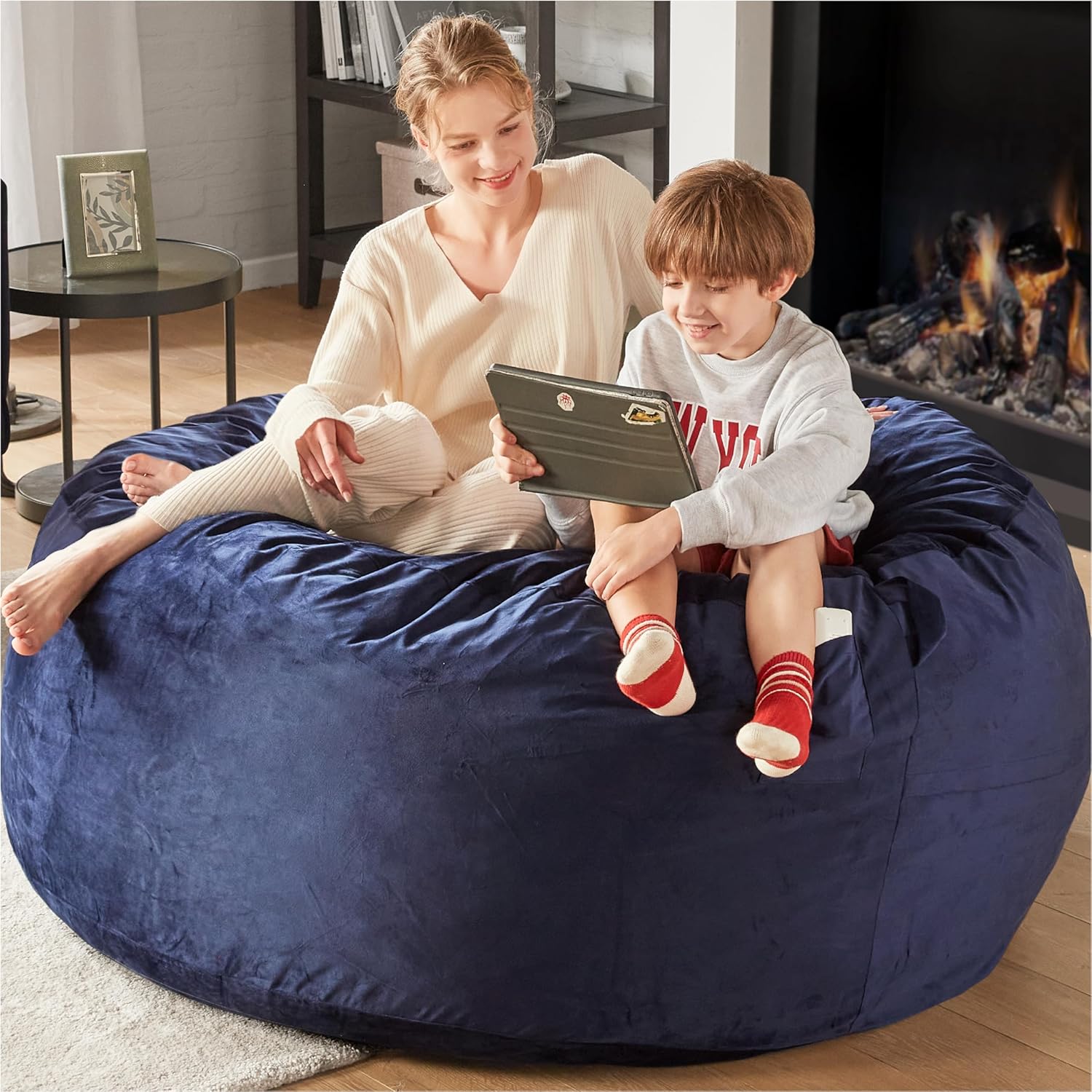 Codi Jumbo Bean Bag Chair - 5 FT Comfy Foam Seating for Adults