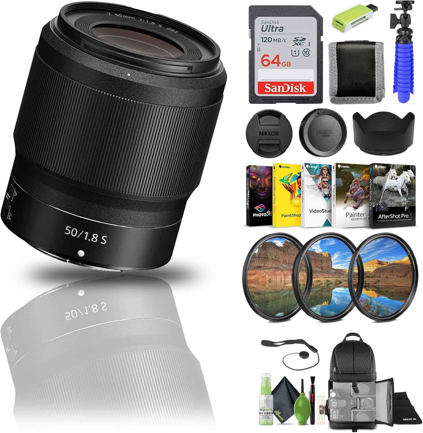 NIKKOR Z 50mm f/1.8 S Lens Bundle with Essential Accessories