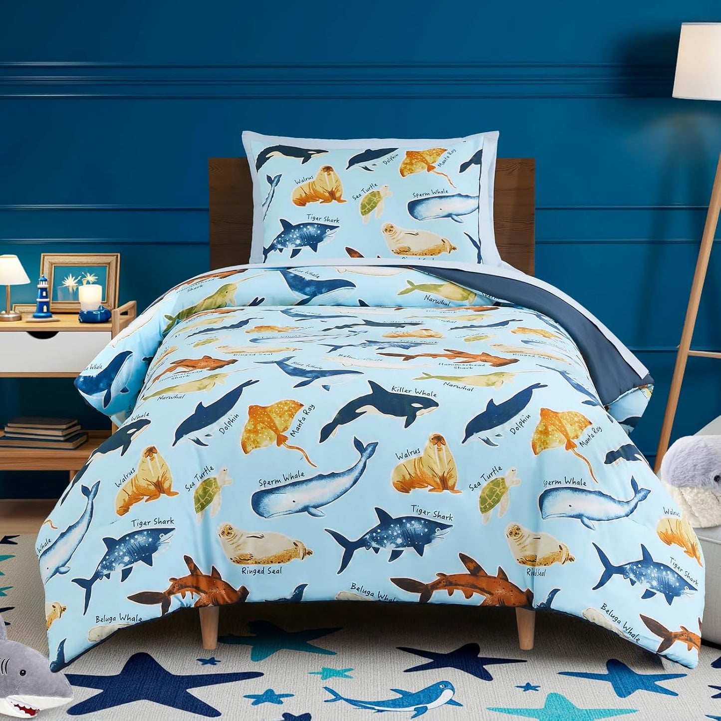 Kids Comforter Set Twin Size for Boys, Glow in The Dark Design