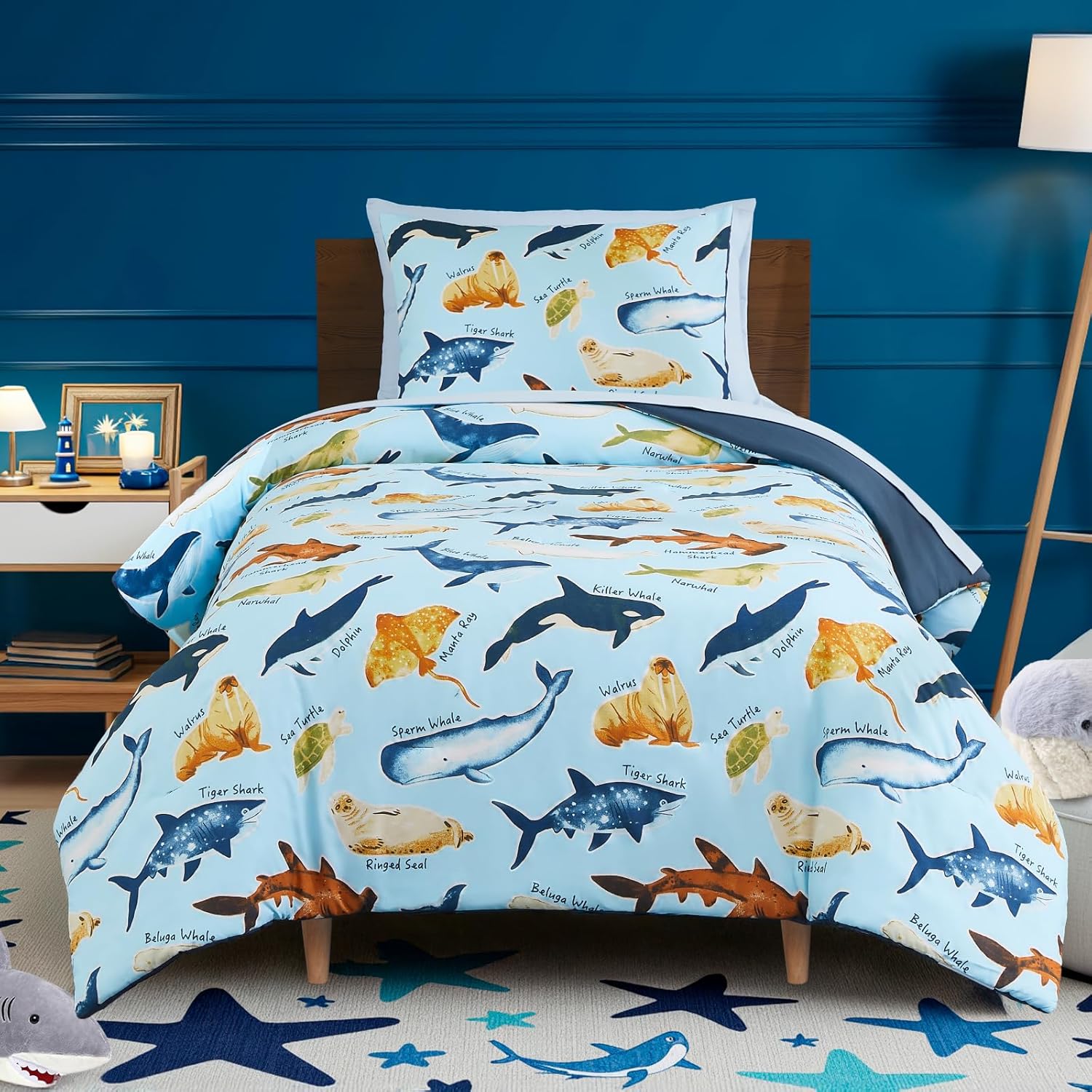 Kids Comforter Set Twin Size for Boys, Glow in The Dark Design