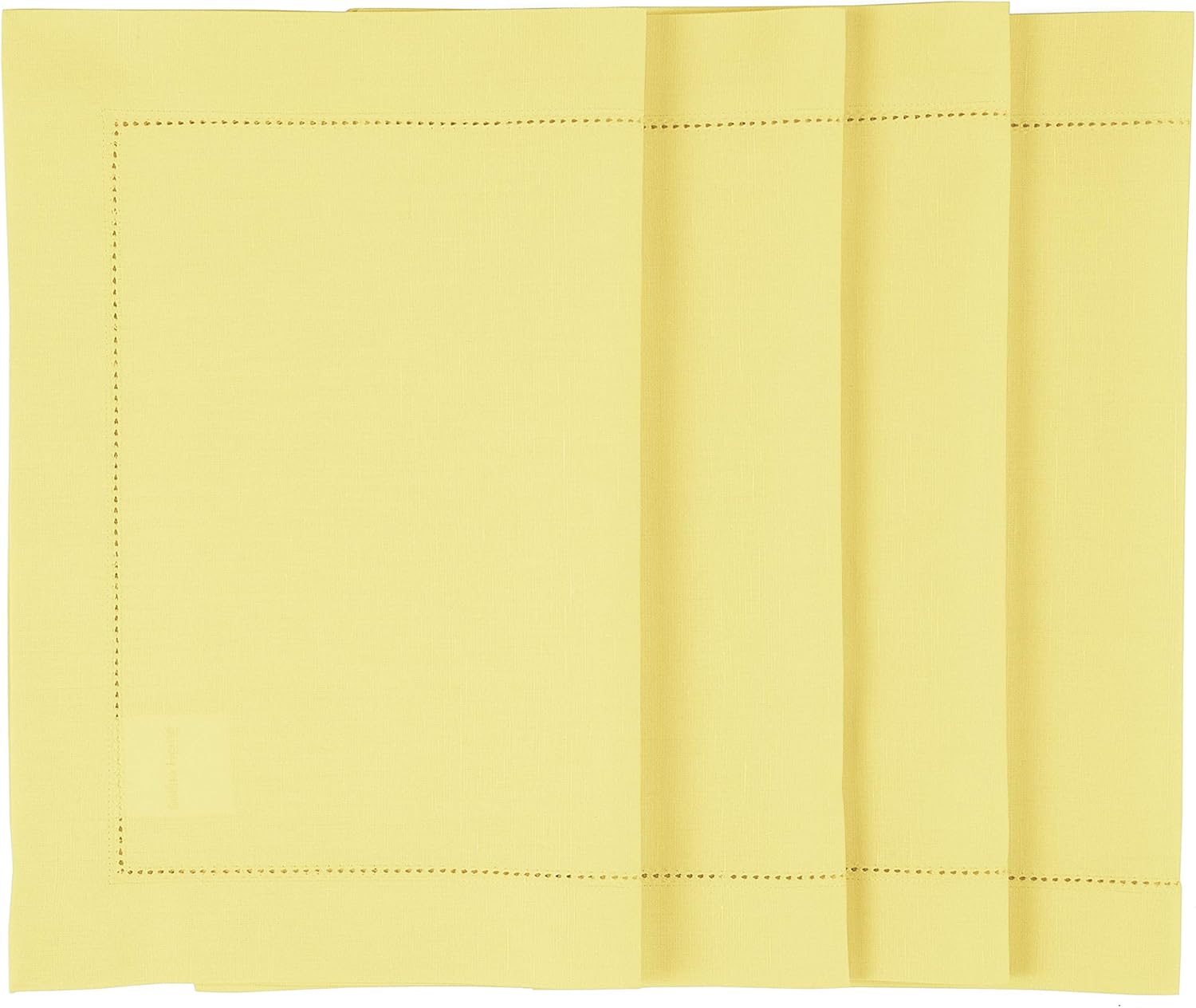 Yellow Placemats Set of 4 - Cotton Linen Hemstitch 14 x 19 in