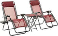Outdoor Textilene Adjustable Zero Gravity Reclining Chair Set - Pack