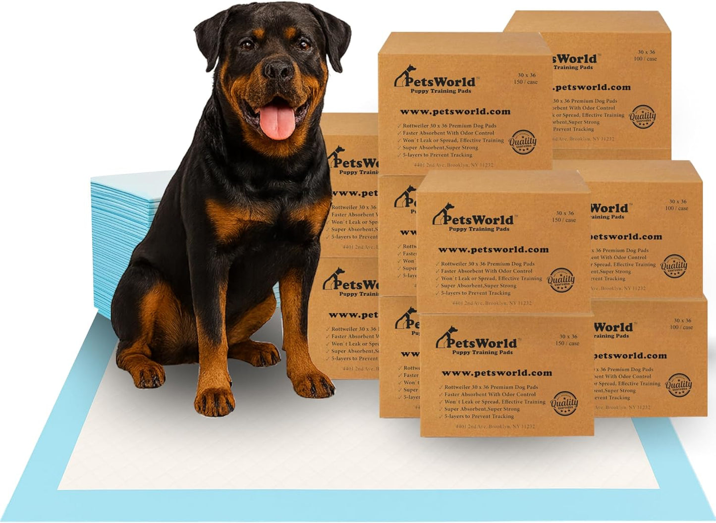 PetsWorld XL Dog Pee Pads for Potty Training Large Dogs