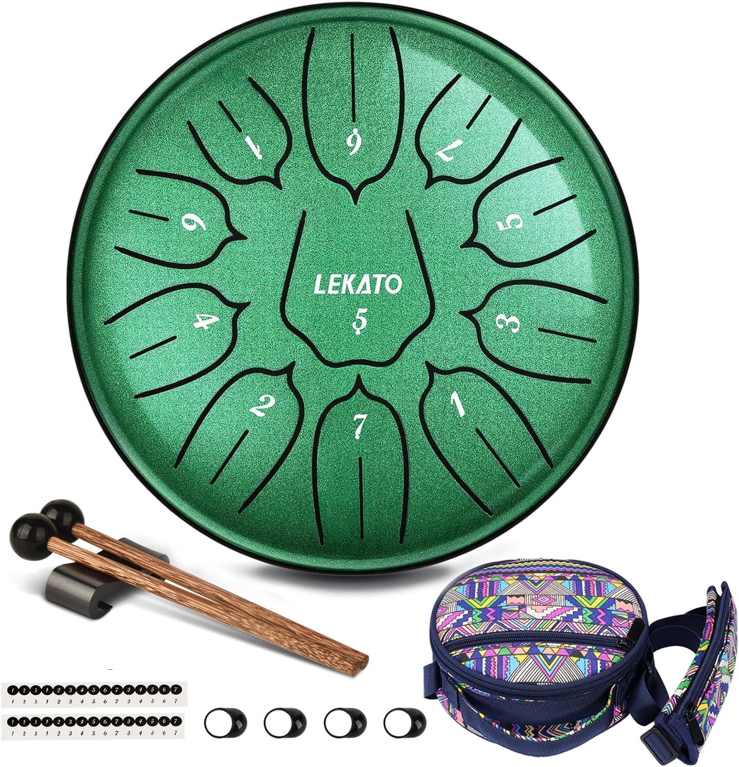 LEKATO Steel Tongue Drum 6 Inch 11 Notes for Meditation Yoga