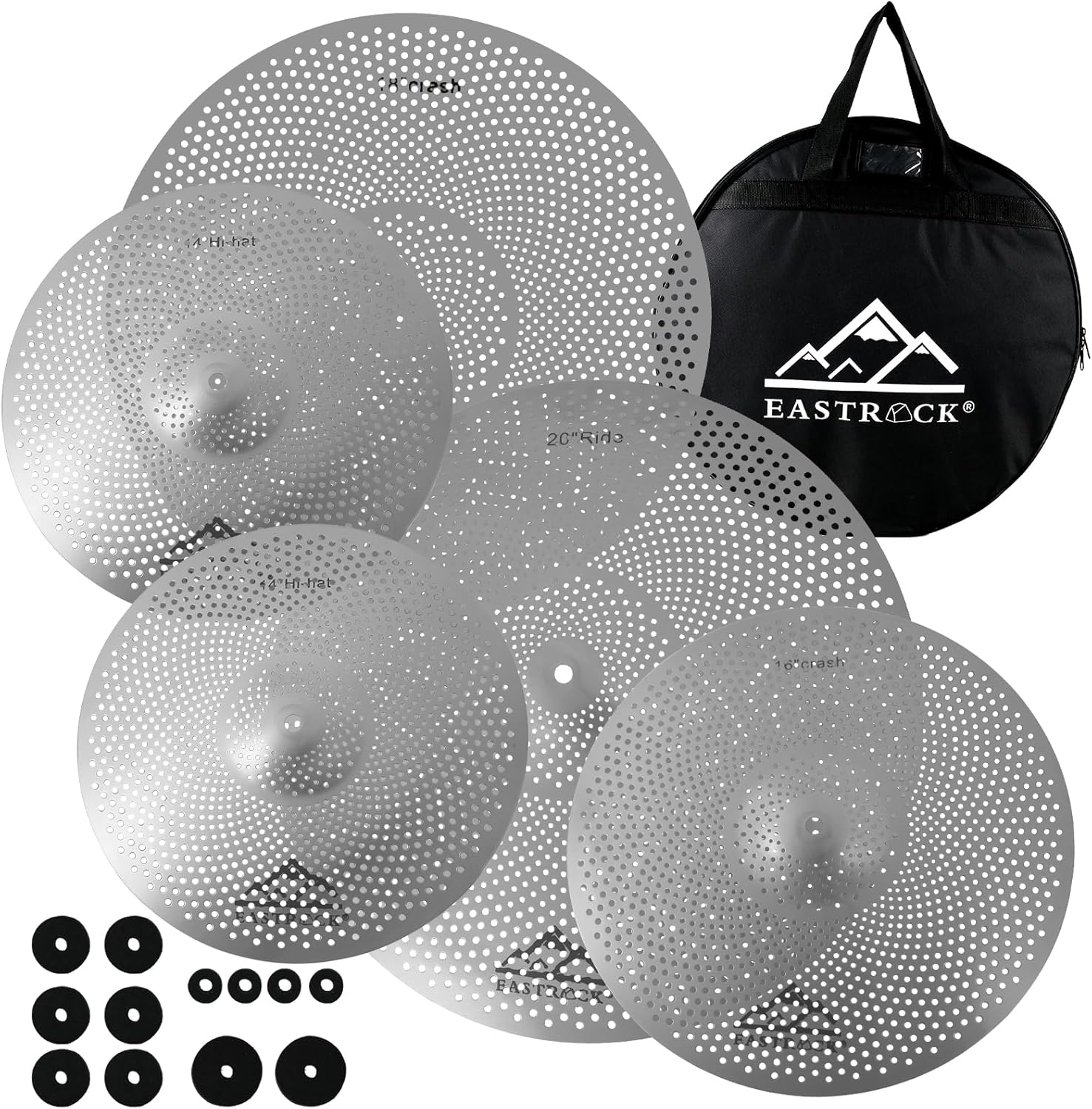 EASTROCK Low Volume Cymbal Pack for Quiet Practice and Performance