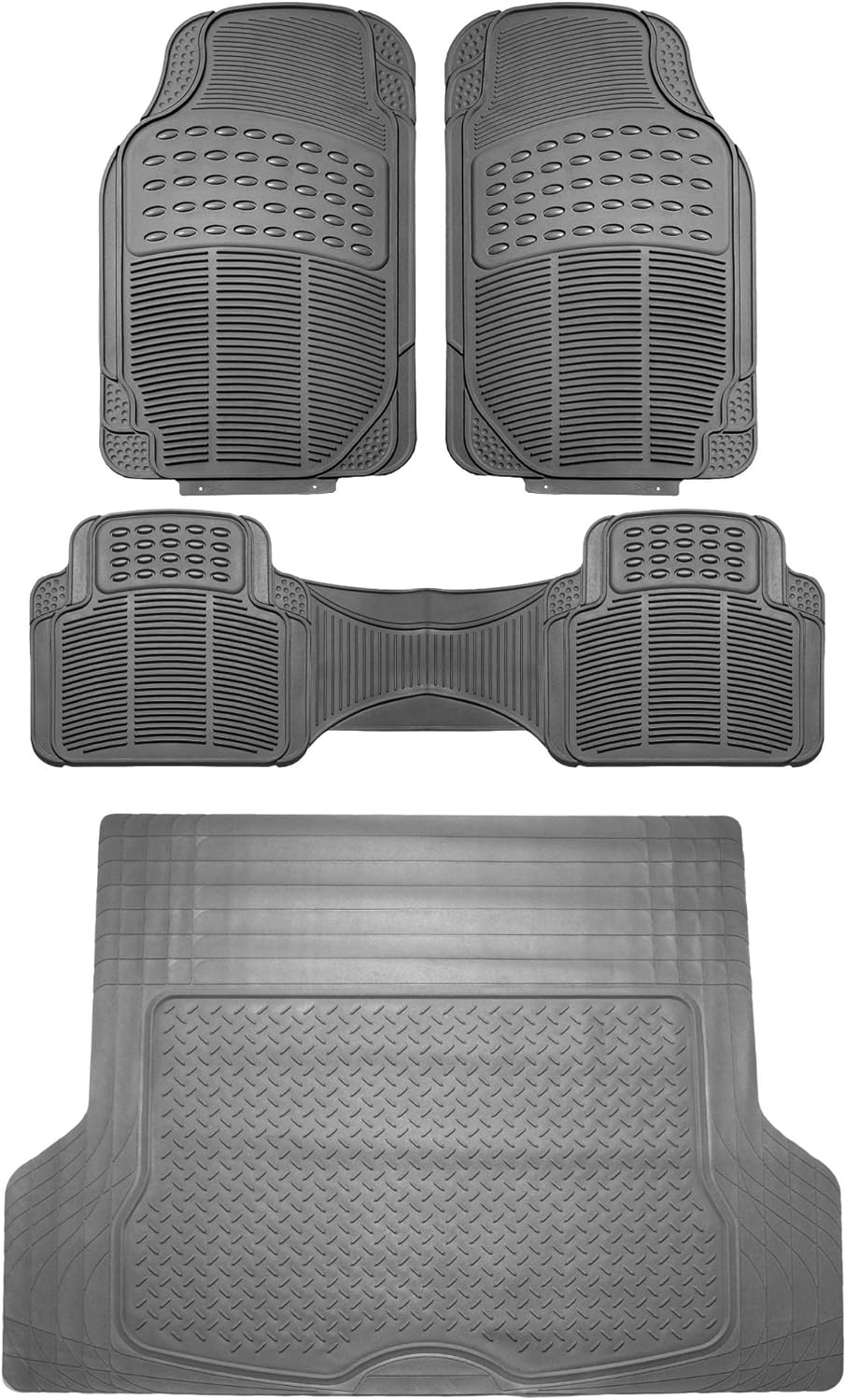 FH Group Climaproof Trimmable Non-Slip Vinyl Floor Mats Set