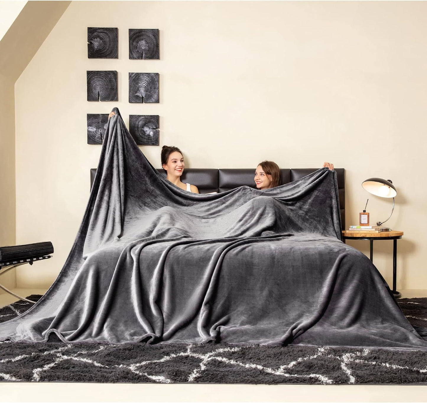 Oversized King Fleece Blanket 120x120 inches for Cozy Comfort