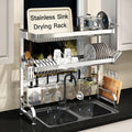3 Tier Extra Large Stainless Steel Over The Sink Dish Drainer - Space