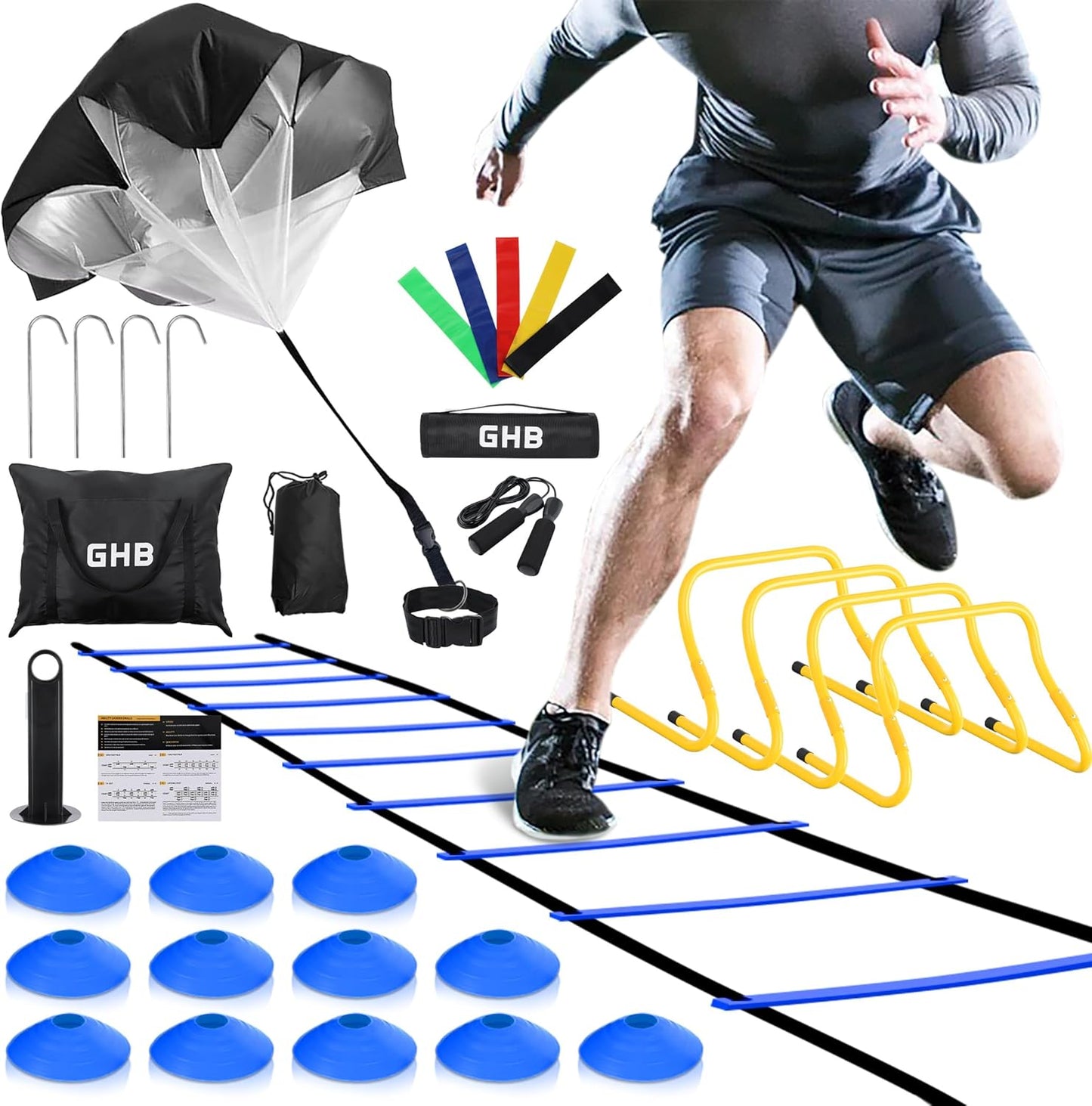 GHB Agility Ladder Set for Speed and Coordination Training