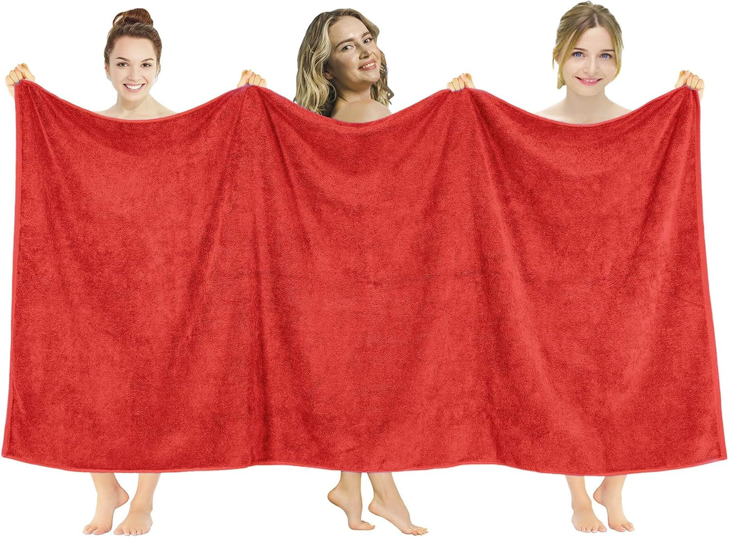 Oversized Bath Sheet 40x80 Extra Large 100% Cotton Red Towel
