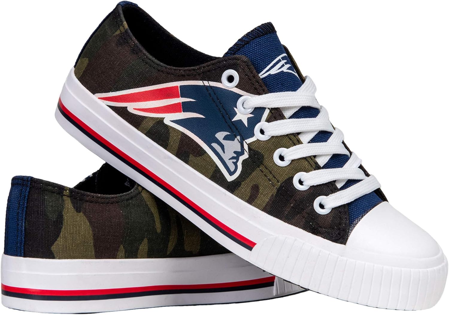 FOCO Women's NFL Camo Low Top Canvas Sneakers for Fans