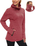 Women Running Fleece Sweatshirt Cowl Neck Pullover - Warm, Soft Fit