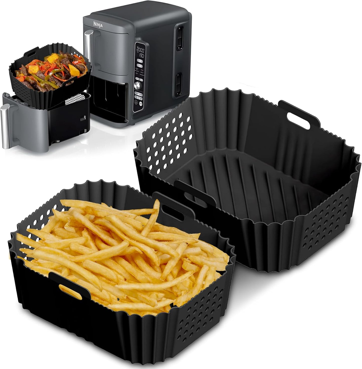 Ninja Double Stack Air Fryer Liners by FryEasy: Silicone SL400UKCP