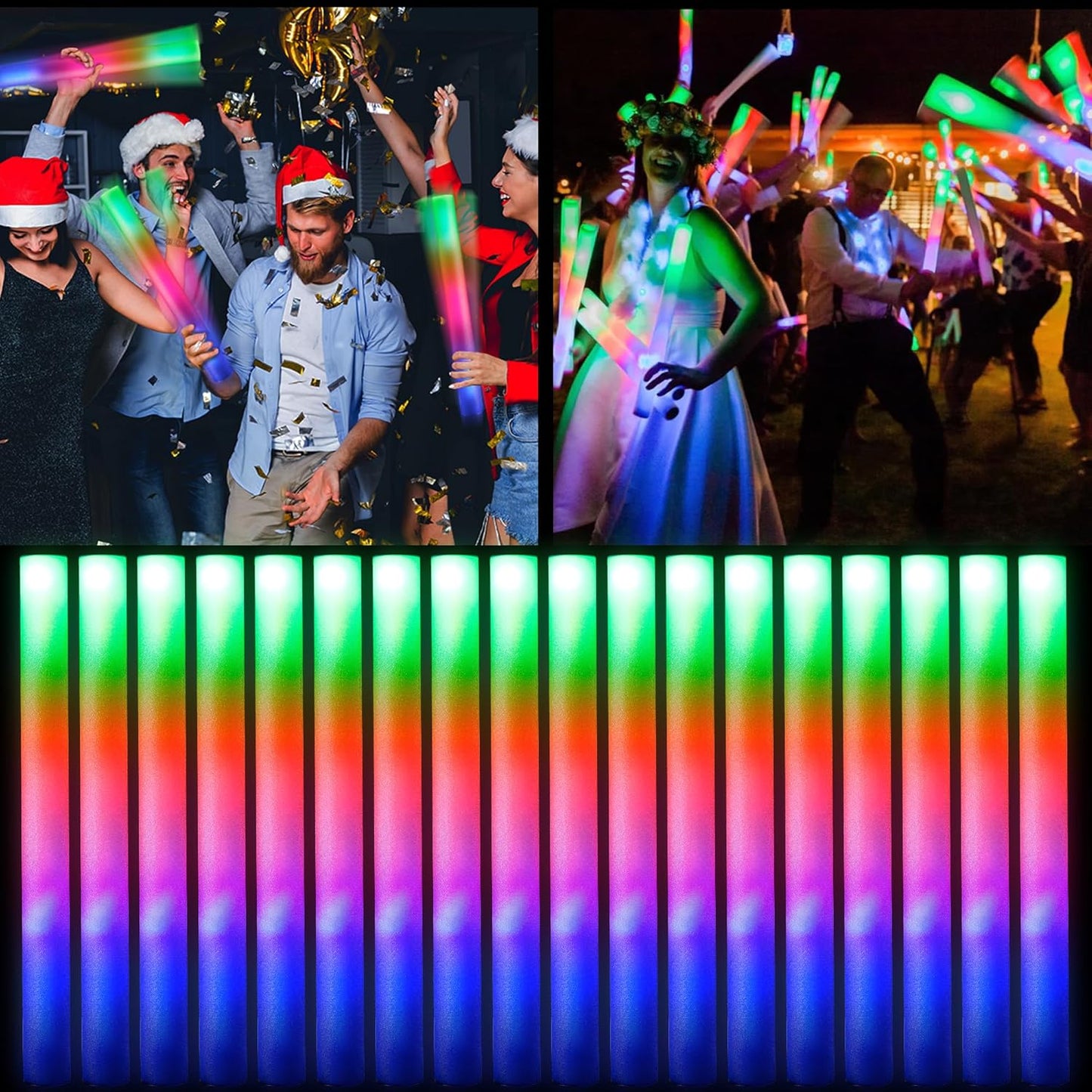 53 PCS Foam Glow Sticks for Colorful Parties and Events