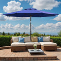 10FT Outdoor Patio Umbrella with Crank and Push Button Tilt - 8 Ribs