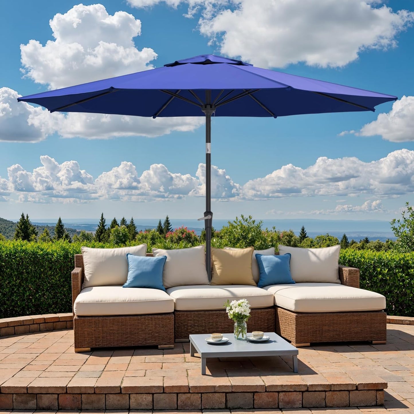 10FT Outdoor Patio Umbrella with Push Button Tilt and Crank