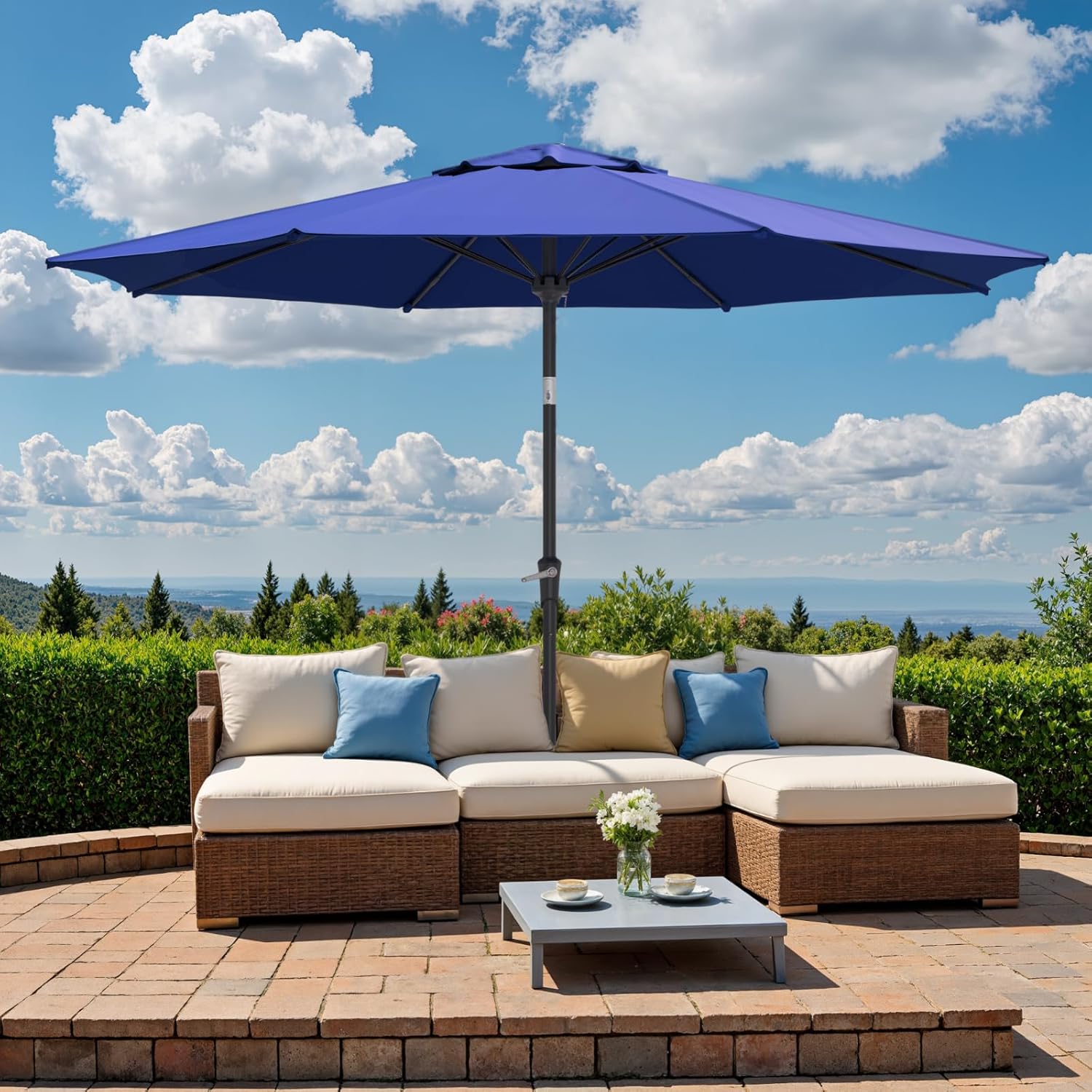 10FT Outdoor Patio Umbrella with Push Button Tilt and Crank