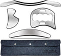 4 in 1 Stainless Steel Gua Sha Muscle Scraper Tool Set - Professional