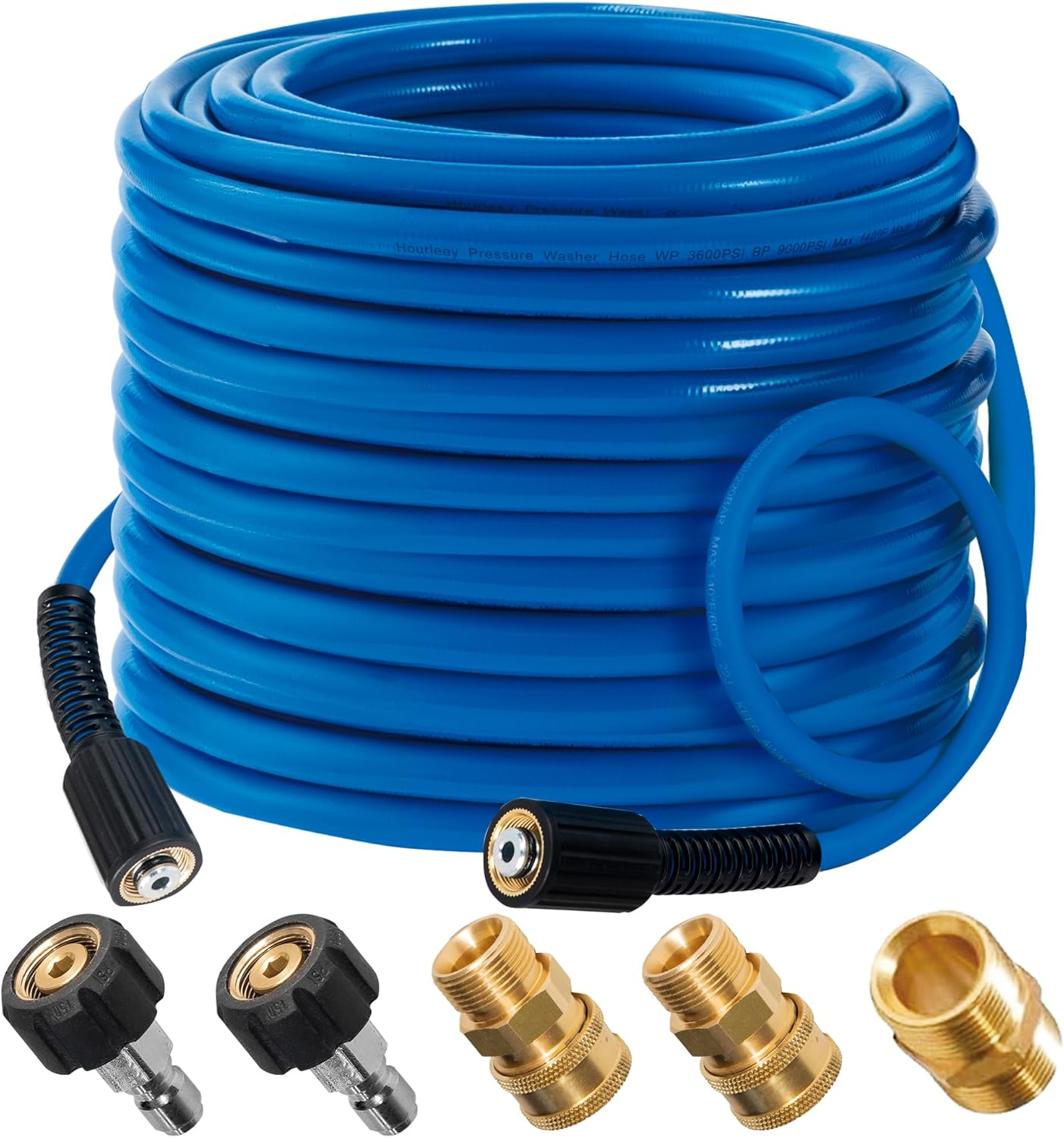 Hourleey 50 FT Pressure Washer Hose - Kink Resistant & Durable