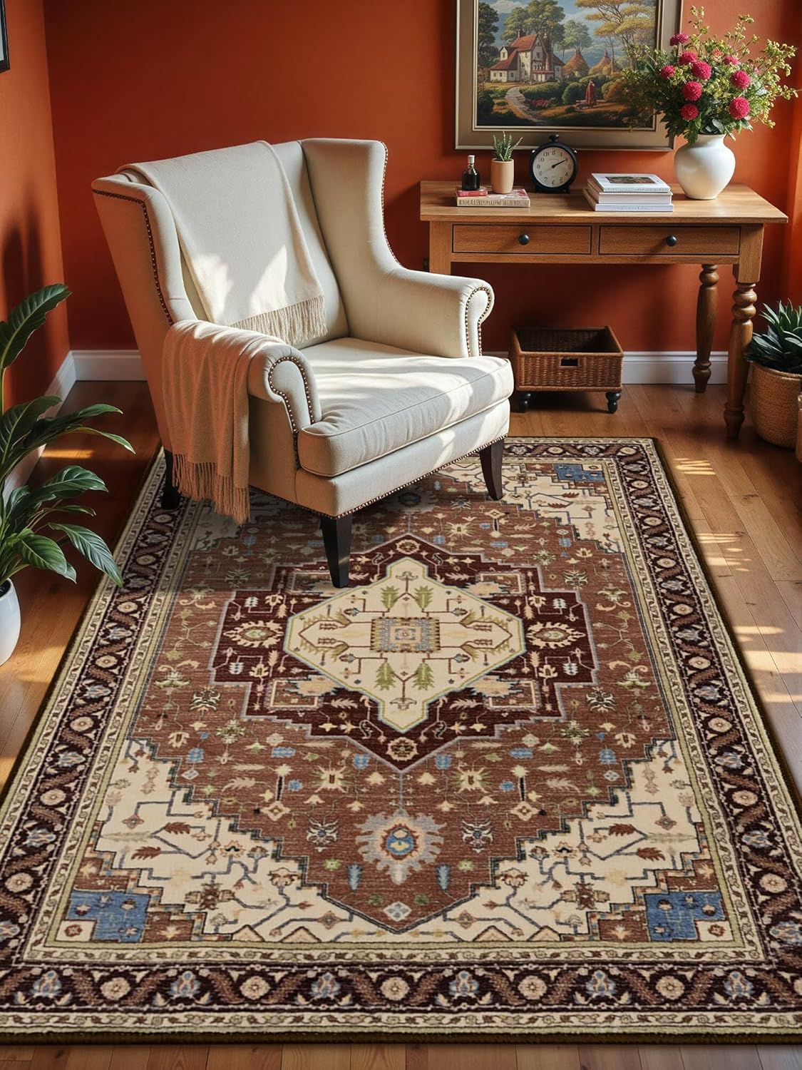 4x6 Mousse Brown Area Rug for Living Room and Bedroom Decor