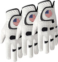 Amy Sport Golf Gloves 3 Pack Ball Marker Soft Leather - Enhanced Grip