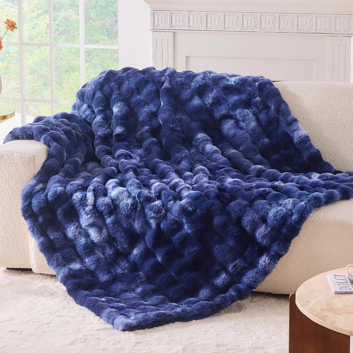 BENVWE Fluffy Faux Fur Throw Blanket for Cozy Home Decor