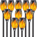 10 Pack Solar Lights Outdoor Mini Torch Lights with Flickering Flame