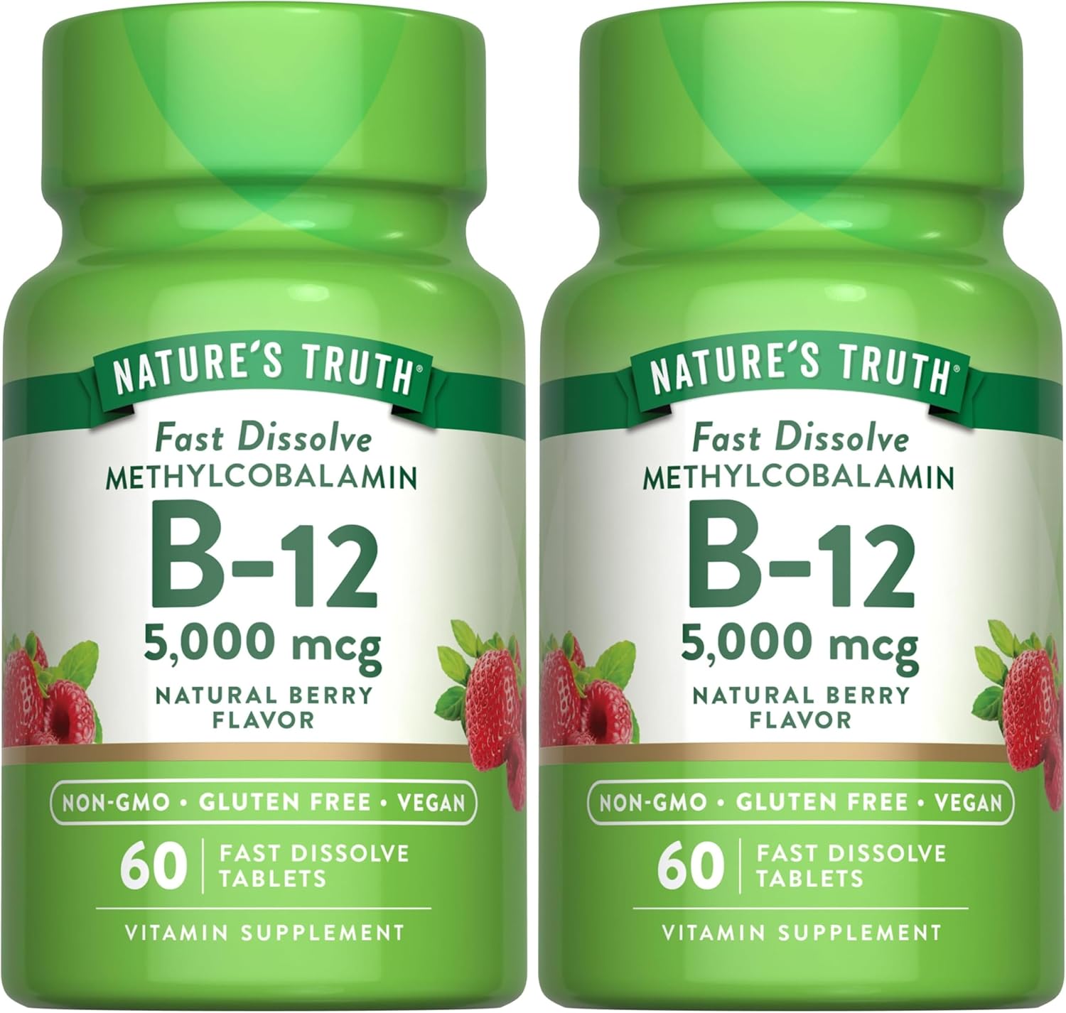 Nature's Truth B12 Vitamin 5000 mcg Fast Dissolve Tablets Pack
