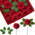 Artificial Foam Roses Bulk 100 Dark Red - Flexible Stems for DIY