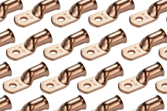 TEMCo 25 Pack Bare Copper Welding Battery Cable Ends for Durability