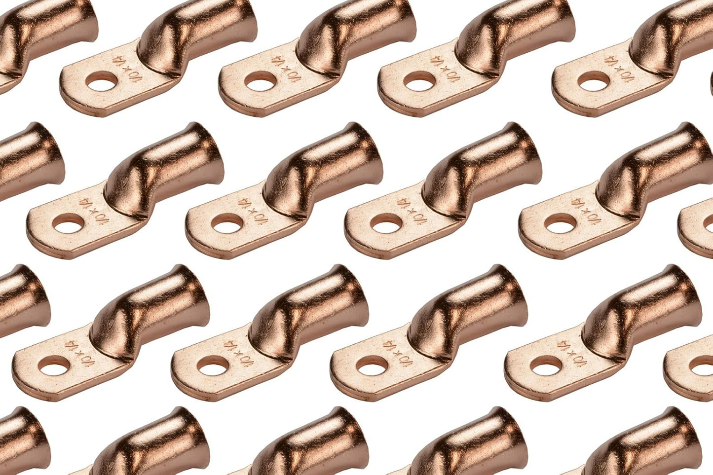 TEMCo 50 Pack Bare Copper Welding Battery Cable Ends for Durability