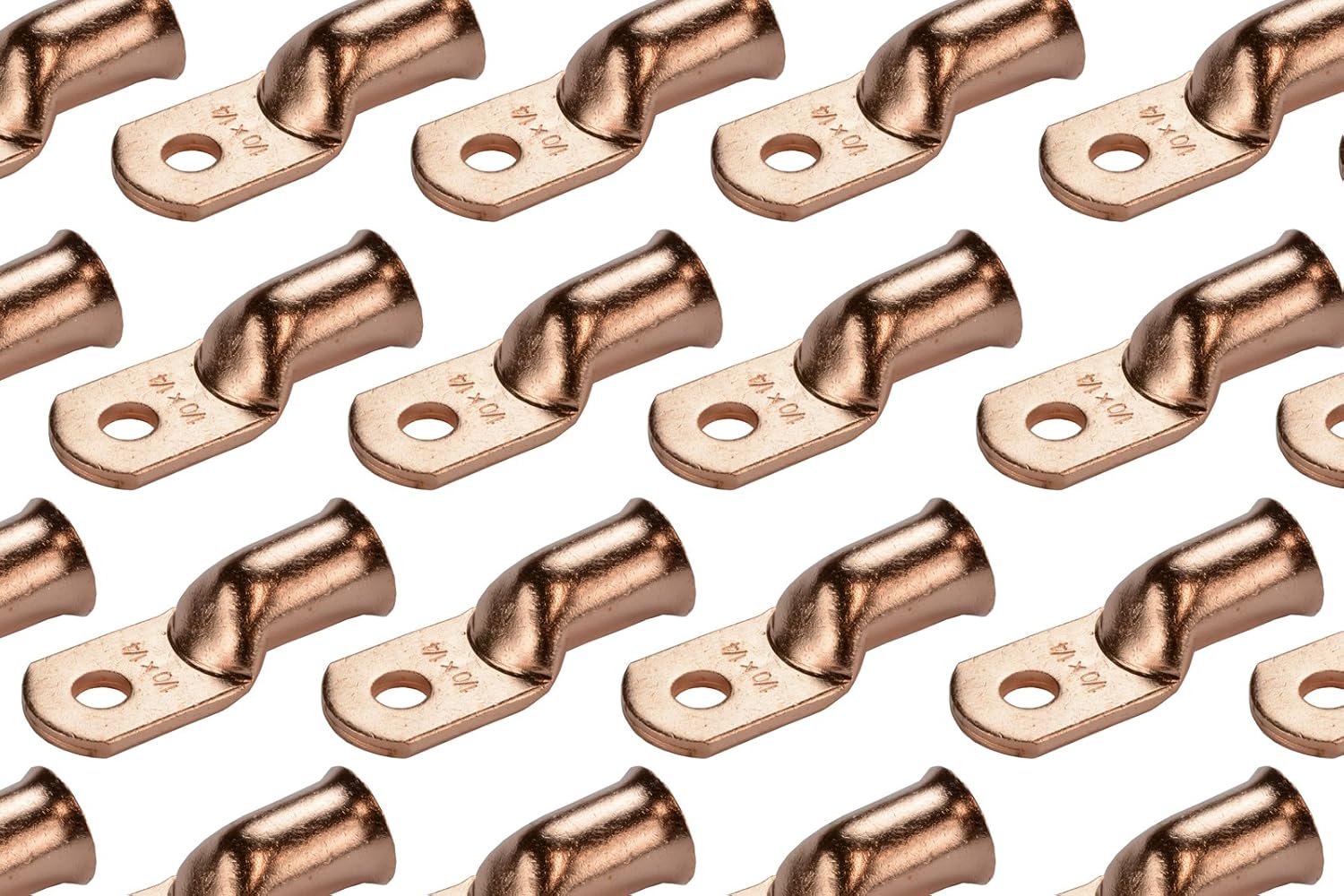 TEMCo 50 Pack Bare Copper Welding Battery Cable Ends for Durability