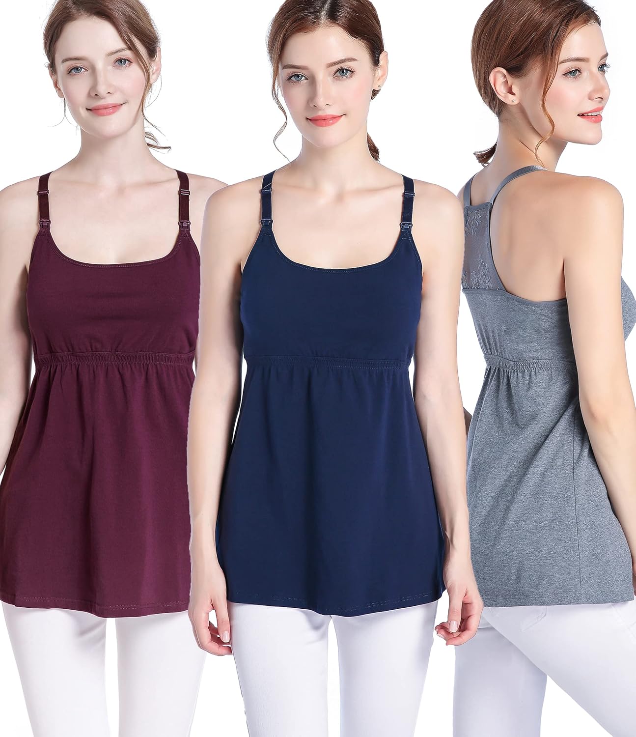 SUIEK Maternity Nursing Tank Tops for Comfortable Breastfeeding